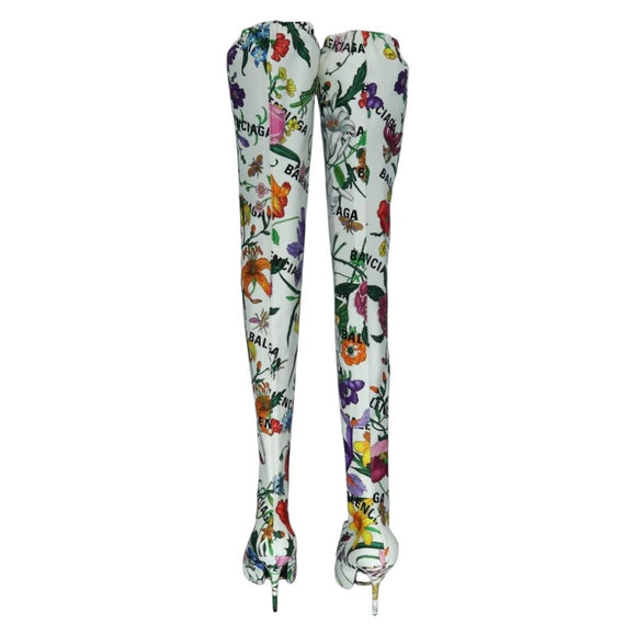 GUCCI x BALENCIAGA The Hacker Project Floral Long Heels Canvas Auth am12373SAM