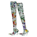 GUCCI x BALENCIAGA The Hacker Project Floral Long Heels Canvas Auth am12373SAM-4
