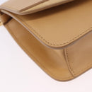 Chloe C Chain Shoulder Bag Leather Beige Gold Tone Auth am12374V-14
