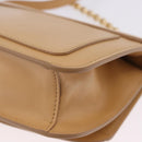 Chloe C Chain Shoulder Bag Leather Beige Gold Tone Auth am12374V-9