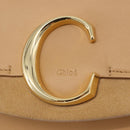 Chloe C Chain Shoulder Bag Leather Beige Gold Tone Auth am12374V-17
