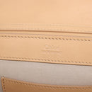 Chloe C Chain Shoulder Bag Leather Beige Gold Tone Auth am12374V-19