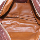 PRADA Hand Bag Leather Brown Silver BR2804 Auth am12375V-17