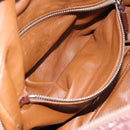 PRADA Hand Bag Leather Brown Silver BR2804 Auth am12375V-21