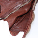 PRADA Hand Bag Leather Brown Silver BR2804 Auth am12375V-23