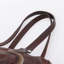 PRADA Hand Bag Leather Brown Silver BR2804 Auth am12375V-8