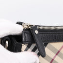 BURBERRY Nova Check Shoulder Bag Canvas Black Beige Auth am12376V-10