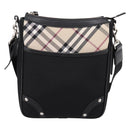 BURBERRY Nova Check Shoulder Bag Canvas Black Beige Auth am12376V-13
