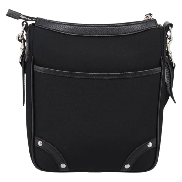 BURBERRY Nova Check Shoulder Bag Canvas Black Beige Auth am12376V