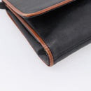 CELINE Circle Shoulder Bag Leather Black Gold Tone Auth am12378A-11