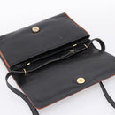 CELINE Circle Shoulder Bag Leather Black Gold Tone Auth am12378A-14