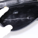 CELINE Circle Shoulder Bag Leather Black Gold Tone Auth am12378A-16