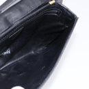 CELINE Circle Shoulder Bag Leather Black Gold Tone Auth am12378A-17