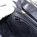 CELINE Circle Shoulder Bag Leather Black Gold Tone Auth am12378A-19
