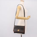 CELINE Circle Shoulder Bag Leather Black Gold Tone Auth am12378A-23
