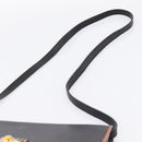 CELINE Circle Shoulder Bag Leather Black Gold Tone Auth am12378A-8