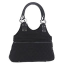 GUCCI GG Canvas Hand Bag Black Silver 131329 Auth am12380V-1