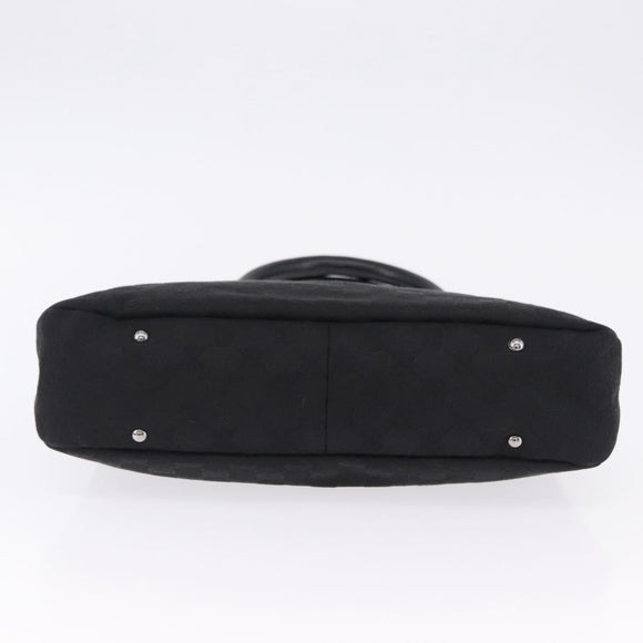 GUCCI GG Canvas Hand Bag Black Silver 131329 Auth am12380V