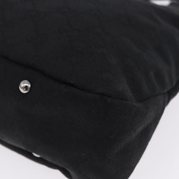 GUCCI GG Canvas Hand Bag Black Silver 131329 Auth am12380V