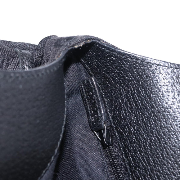 GUCCI GG Canvas Hand Bag Black Silver 131329 Auth am12380V