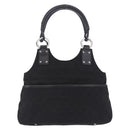 GUCCI GG Canvas Hand Bag Black Silver 131329 Auth am12380V-13