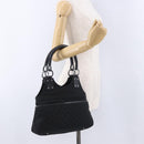 GUCCI GG Canvas Hand Bag Black Silver 131329 Auth am12380V-23