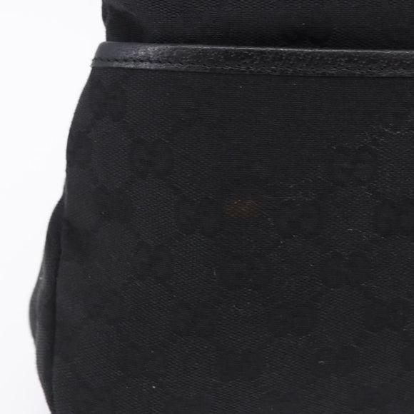 GUCCI GG Canvas Hand Bag Black Silver 131329 Auth am12380V