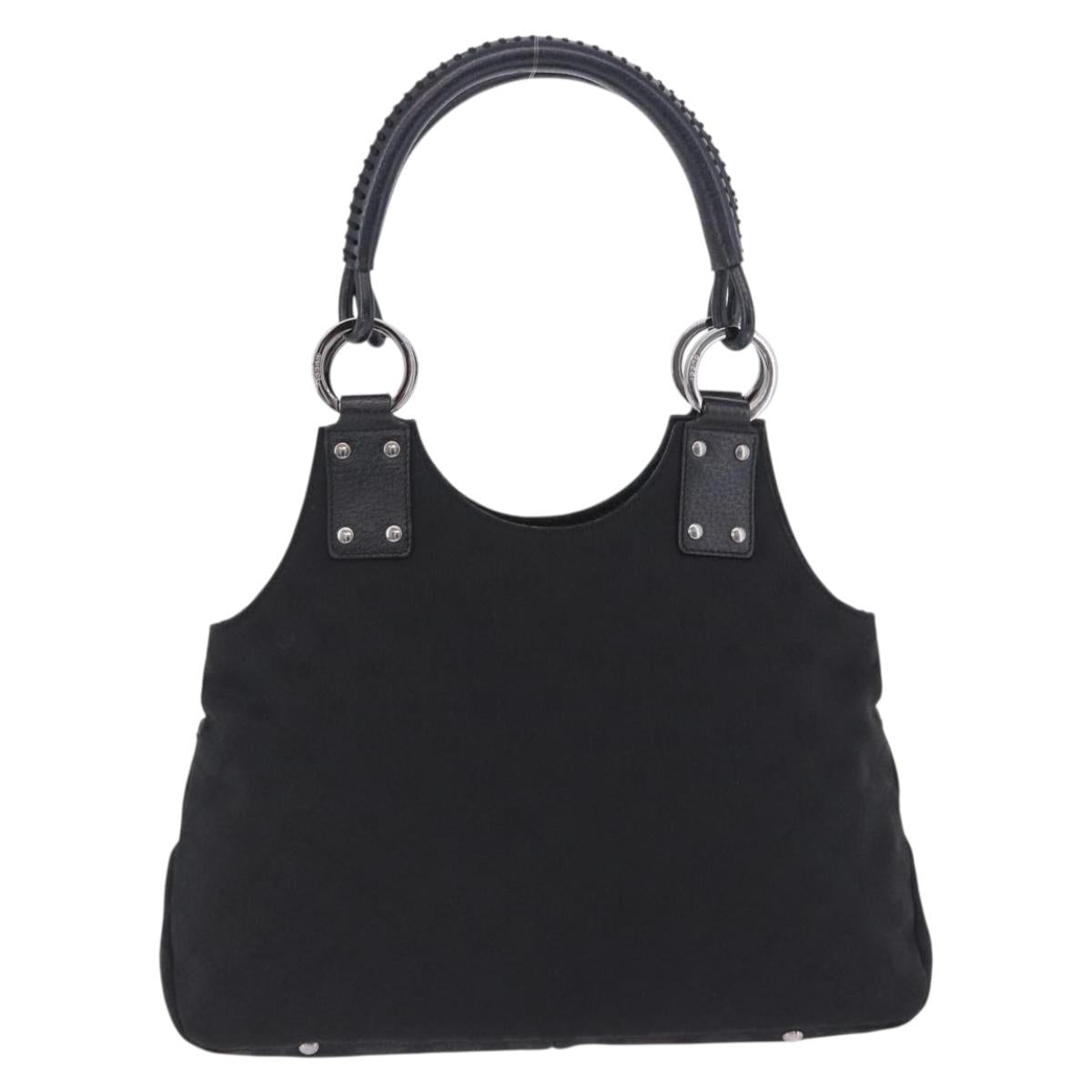 GUCCI GG Canvas Hand Bag Black Silver 131329 Auth am12380V | Brand