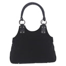 GUCCI GG Canvas Hand Bag Black Silver 131329 Auth am12380V-3