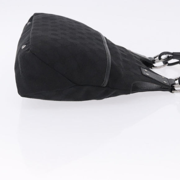 GUCCI GG Canvas Hand Bag Black Silver 131329 Auth am12380V