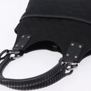 GUCCI GG Canvas Hand Bag Black Silver 131329 Auth am12380V-7