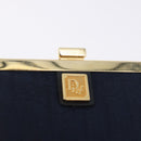 Christian Dior Trotter Canvas Coin Purse Navy Gold Auth am12381V-12
