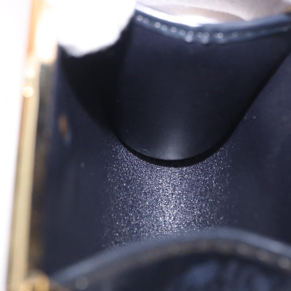 Christian Dior Trotter Canvas Coin Purse Navy Gold Auth am12381V
