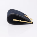 Christian Dior Trotter Canvas Coin Purse Navy Gold Auth am12381V-4