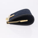 Christian Dior Trotter Canvas Coin Purse Navy Gold Auth am12381V-5