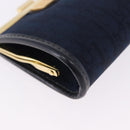 Christian Dior Trotter Canvas Coin Purse Navy Gold Auth am12381V-8