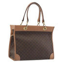 CELINE Macadam Canvas Hand Bag PVC Leather Brown Gold Auth am12382A-1