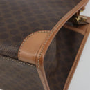 CELINE Macadam Canvas Hand Bag PVC Leather Brown Gold Auth am12382A-15