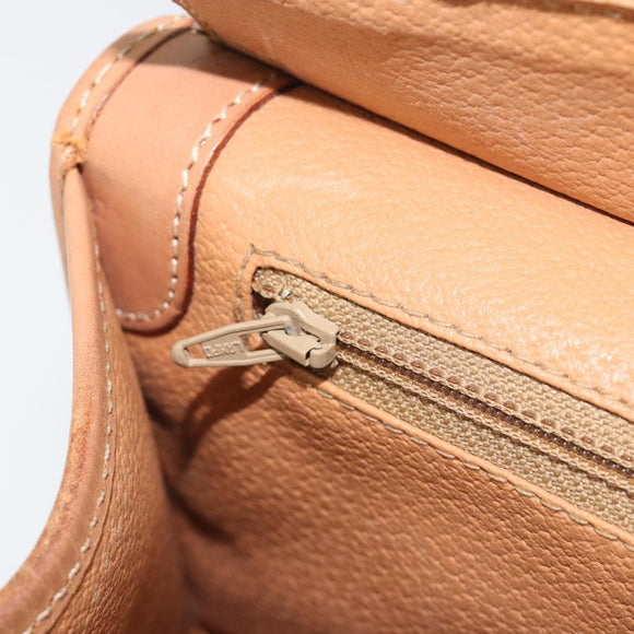 CELINE Macadam Canvas Hand Bag PVC Leather Brown Gold Auth am12382A