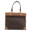 CELINE Macadam Canvas Hand Bag PVC Leather Brown Gold Auth am12382A-13