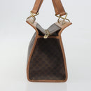 CELINE Macadam Canvas Hand Bag PVC Leather Brown Gold Auth am12382A-4