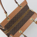 CELINE Macadam Canvas Hand Bag PVC Leather Brown Gold Auth am12382A-6