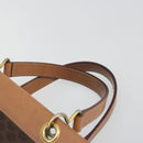 CELINE Macadam Canvas Hand Bag PVC Leather Brown Gold Auth am12382A-8