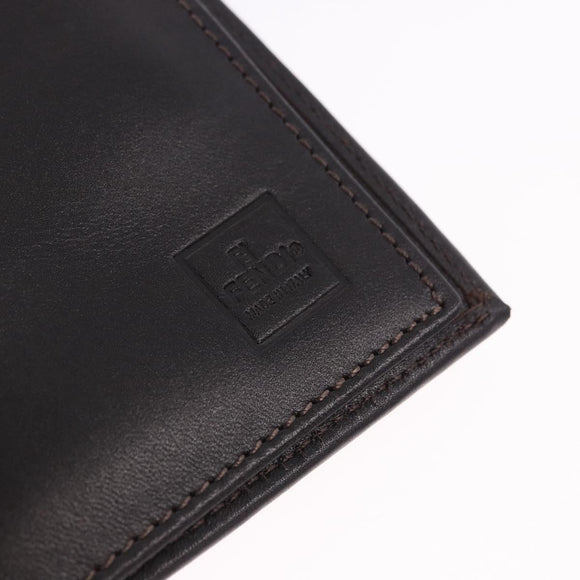 FENDI Zucca Canvas Compact Trifold Wallet Black Brown Auth am12383V