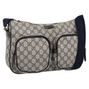 GUCCI GG Supreme Shoulder Bag PVC Navy Silver 246881 Auth am12385A-1