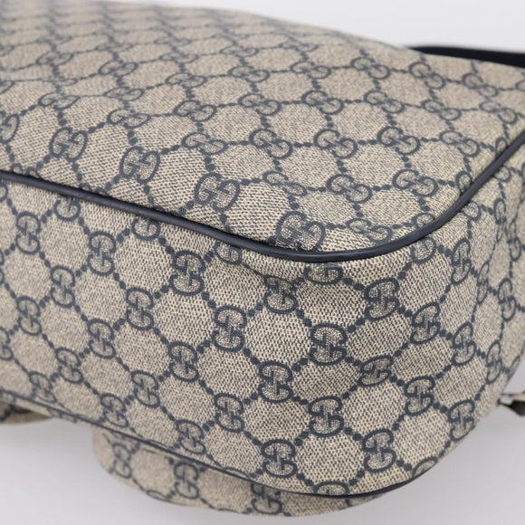 GUCCI GG Supreme Shoulder Bag PVC Navy Silver 246881 Auth am12385A