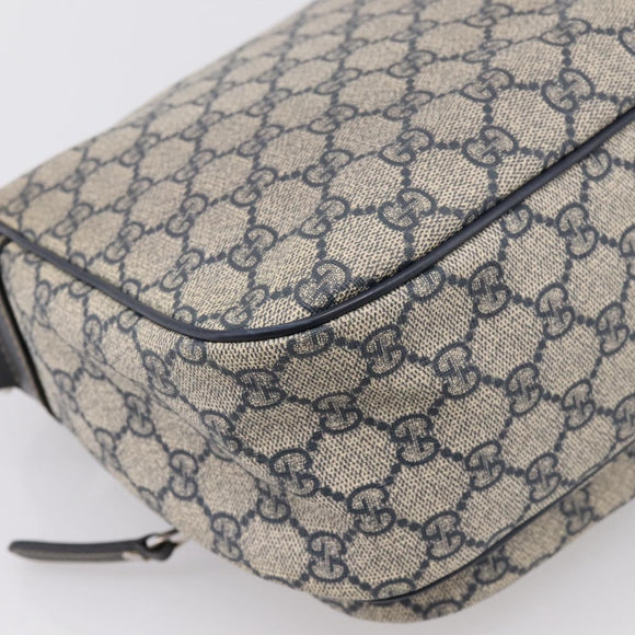 GUCCI GG Supreme Shoulder Bag PVC Navy Silver 246881 Auth am12385A