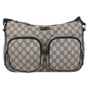 GUCCI GG Supreme Shoulder Bag PVC Navy Silver 246881 Auth am12385A-2
