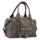 Chloe Paddington Hand Bag Leather Gray Silver Auth am12387V-1