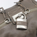 Chloe Paddington Hand Bag Leather Gray Silver Auth am12387V-18